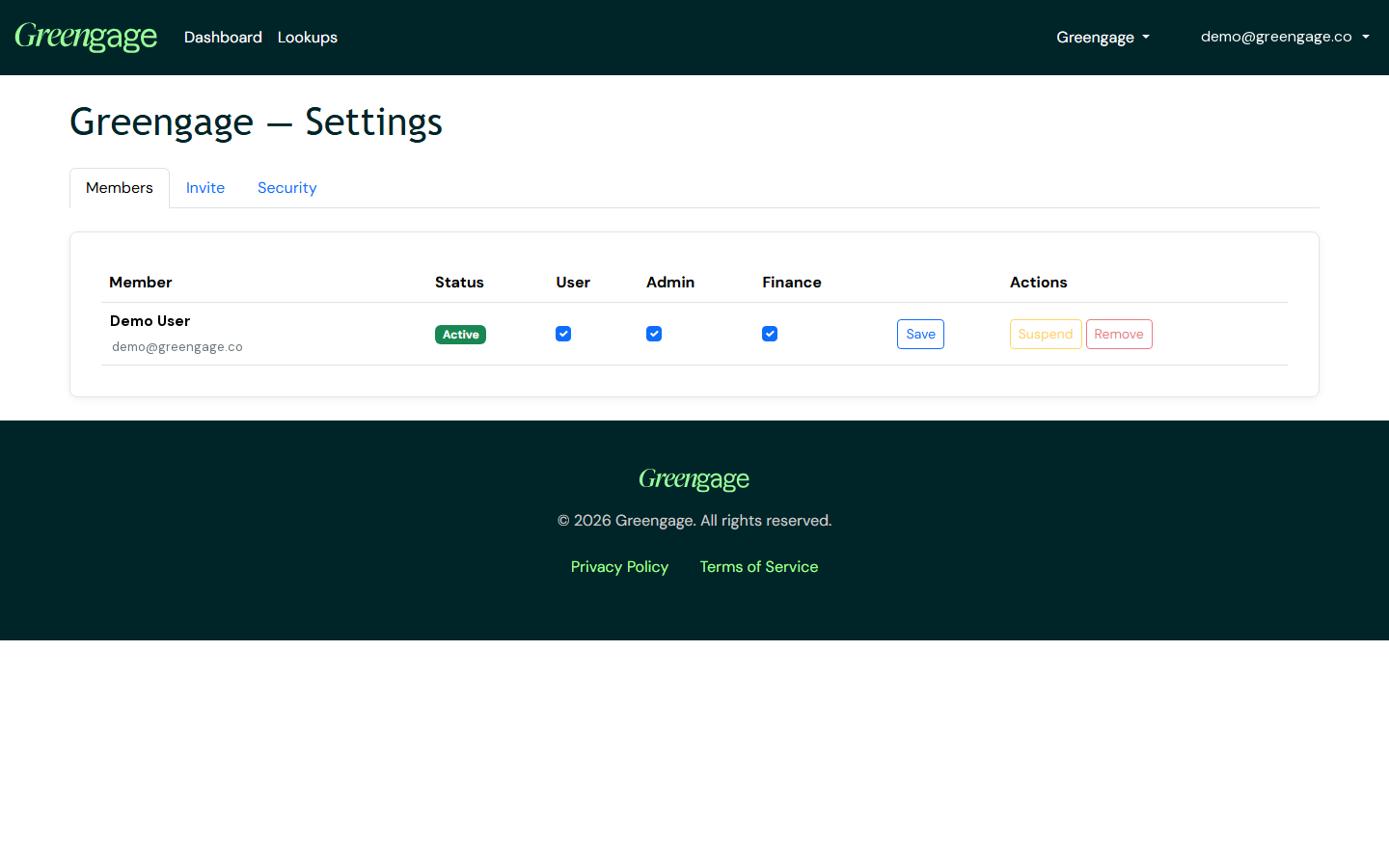 The workspace Members tab